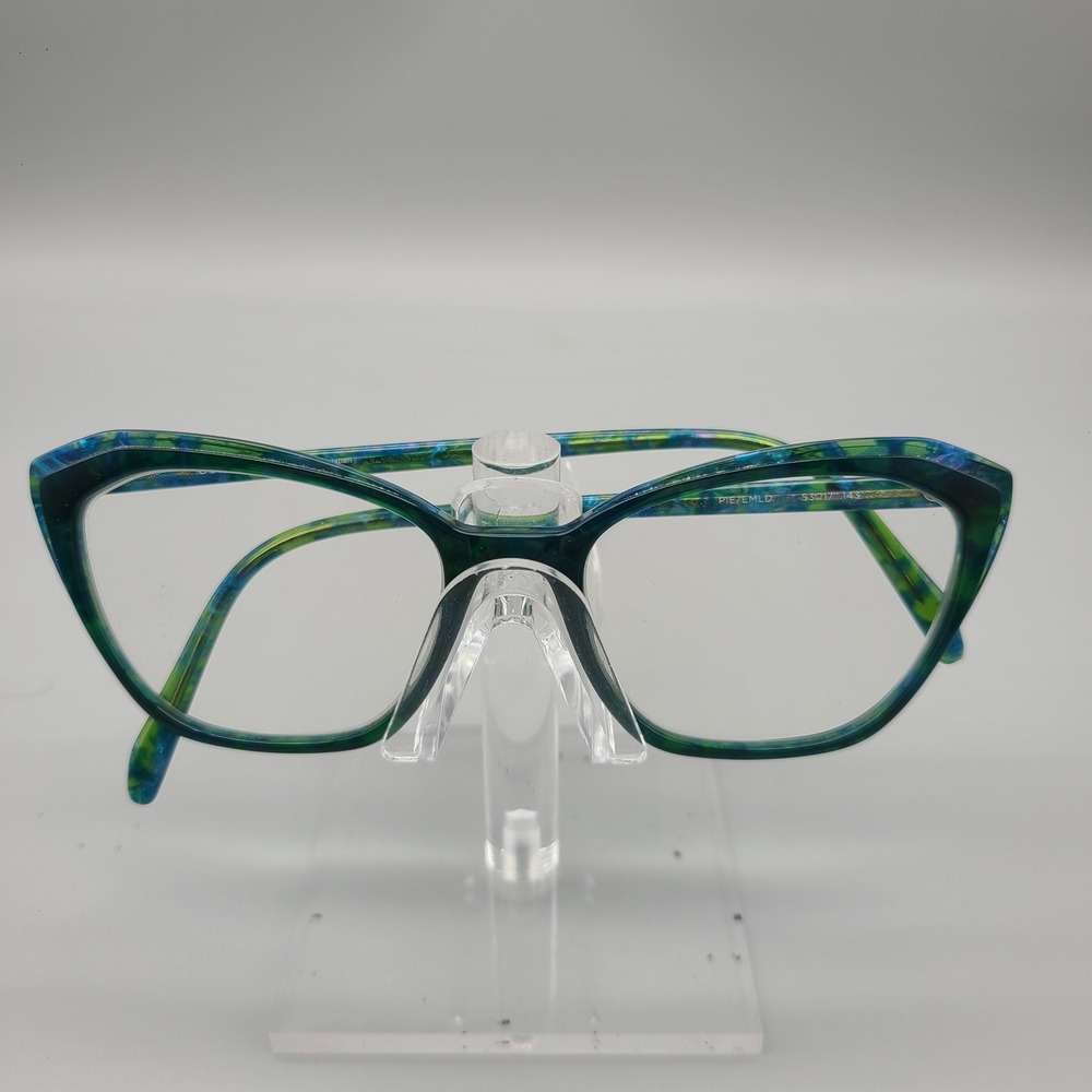OGI PIE EMLD Blue Green Marble Tortoise Cat Eye Eyeglasses Frames 53-17-145